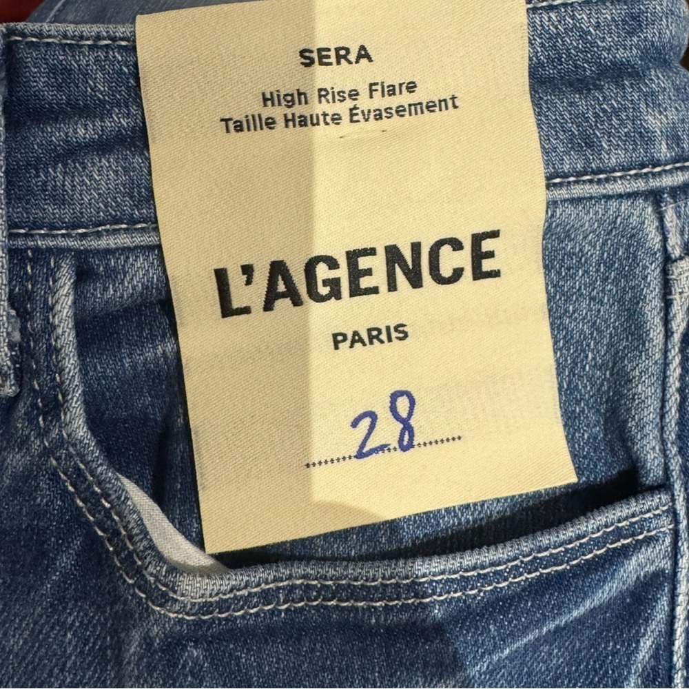 L’Agence Sera High Rise Flare Jeans in Bordello. - Picture 12 of 13